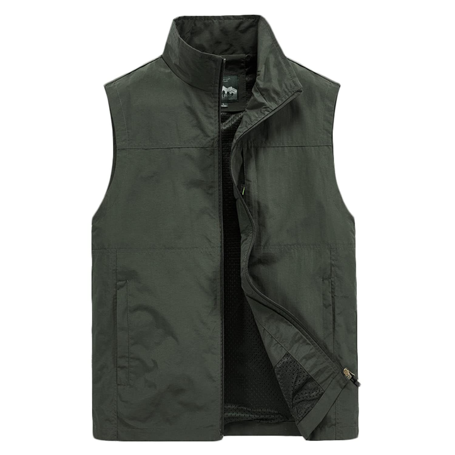 Chaleco para Hombre con Chaleco Multibolsillo Chaleco Casual Sin Mangas para Pesca Exterior Chaleco para Senderismo Chaqueta Transpirable para Primavera Y Otoño