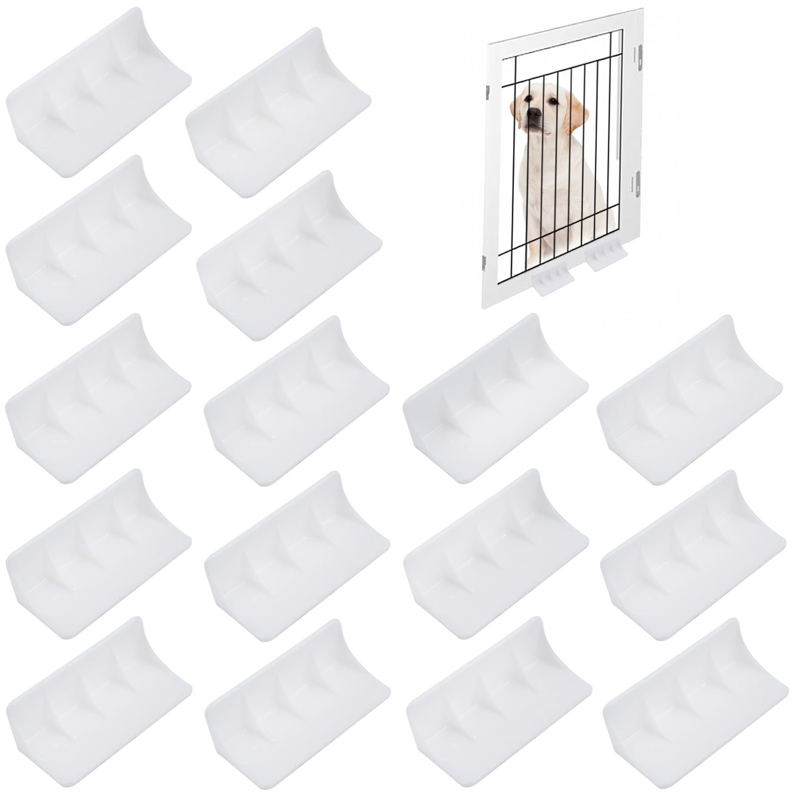 Panneaux de clôture pour chien et pieds de support de barrière - Lot de 8