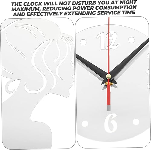 Miniatura 7 de Garneck Reloj de pared con espejo para niñas, moderno, decoración de pared, casa de campo, decoración de pared, reloj de pared negro, reloj de pared