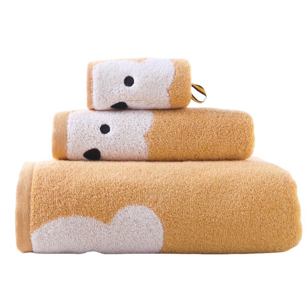 3 Piece Premium Bath Towel Set for Kids Naughty Bear 1 Bath Towel 1 Hand Towel 1 Washcloth
