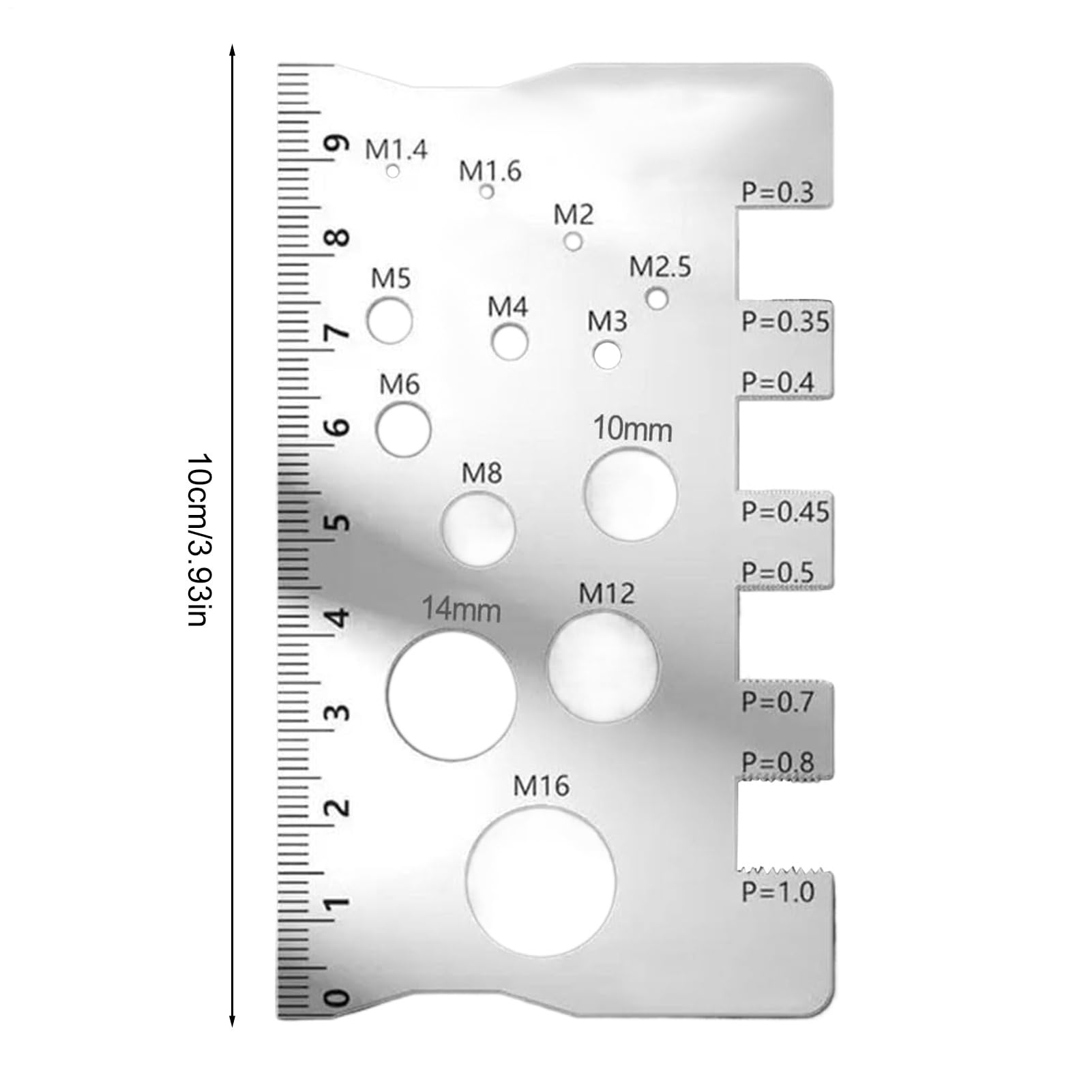 Bolt Size Finder - Bolt Thread Pitch Checker | Thread Pitch Gauge,metric Bolts And Nut Identifier,easy-To-Read Threads Gauge Ruler For Woodworking, Mechanical, Workshop, Automotive, Metalworking, Gara