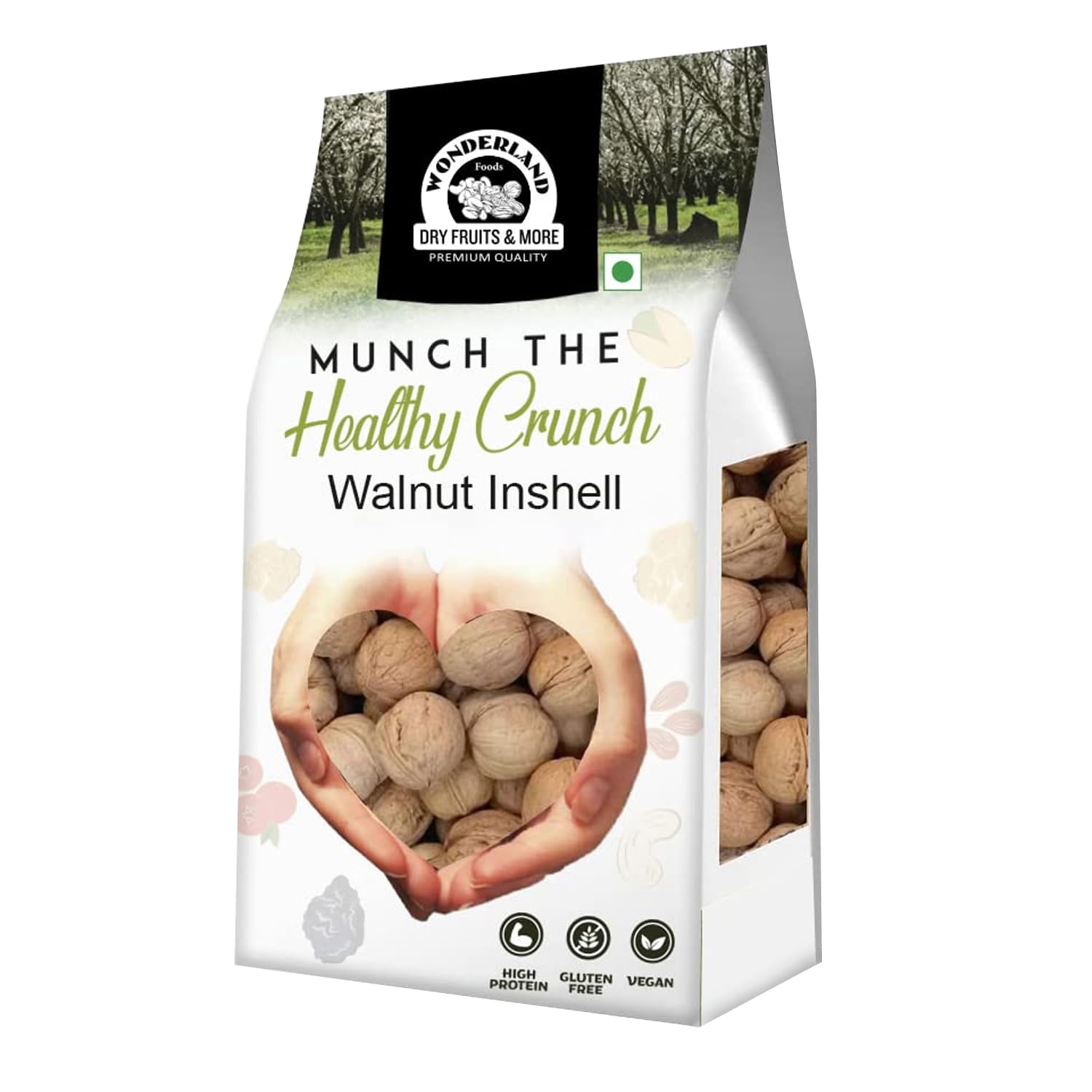 WONDERLAND FOODS (DEVICE) Dry Fruits California Natural Inshell Walnuts Akhrot | Latest Fresh Crop Inshell Walnut Akhrot 500G Pouch | High In Protein & Iron | Low Calorie Nut | Healthy & Delicious (B09T9YY9J9) Amazon Price History, Amazon Price Tracker