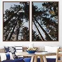 2 Piece Framed Canvas Wall Art Rustic Woods Canvas Prints Home Artwork Decoration for Living Room,Bedroom - 16