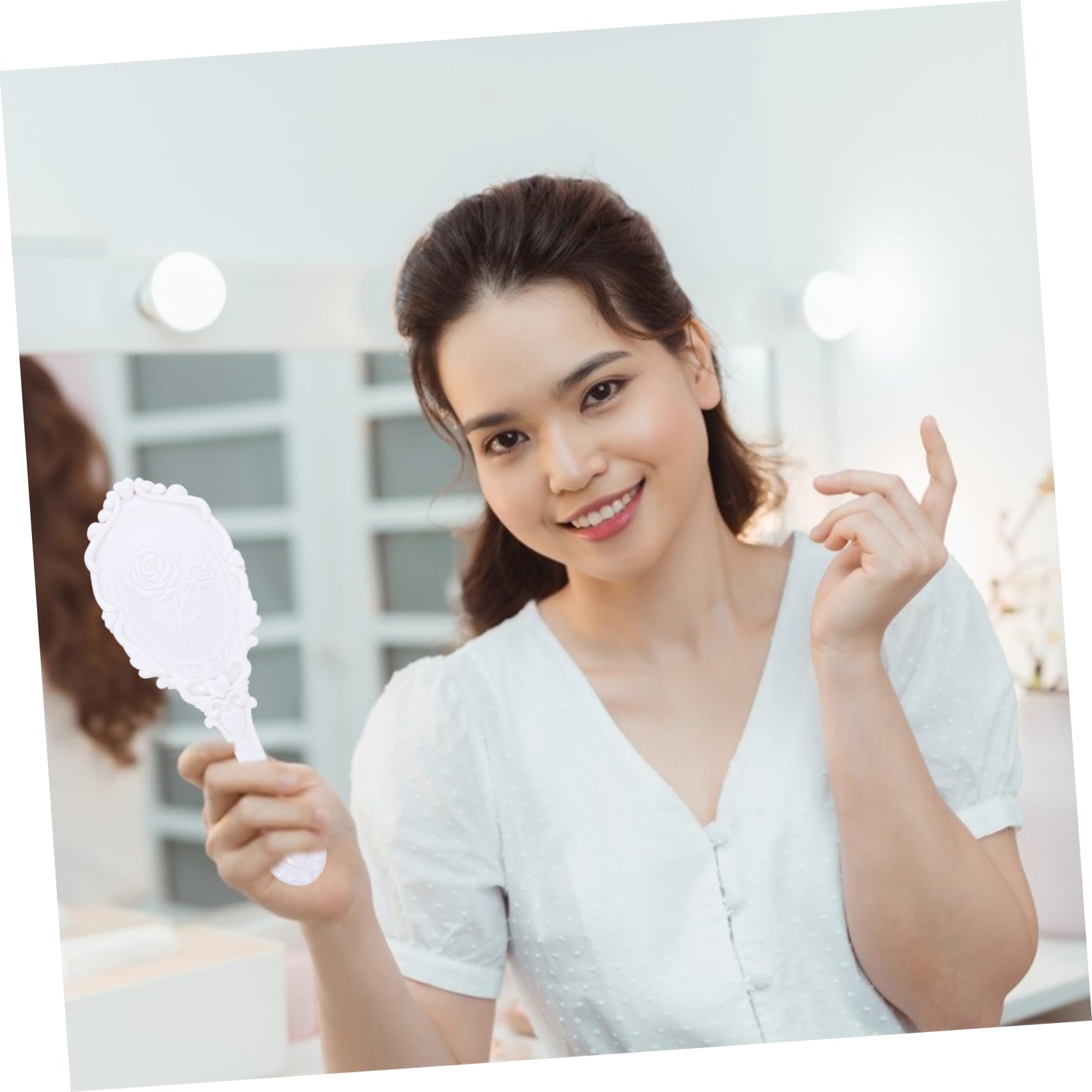 Beaupretty Set Compacto de Plástico Blanco Portátil de Peine Antiestático para Cuidado del Cabello y Adecuado Tipo de Cabello, Adecuado para Obsequio