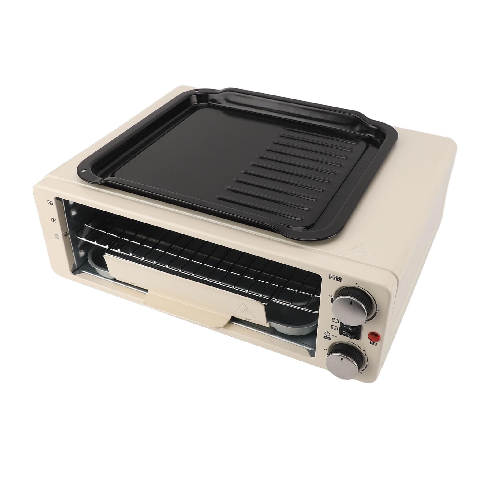 Electric Grill Oven Combo Multifunctional Countertop Toaster Air Fryer Portable Pizza Oven for Kitchen ABS Stainless Steel 14L (US Plug 110V)