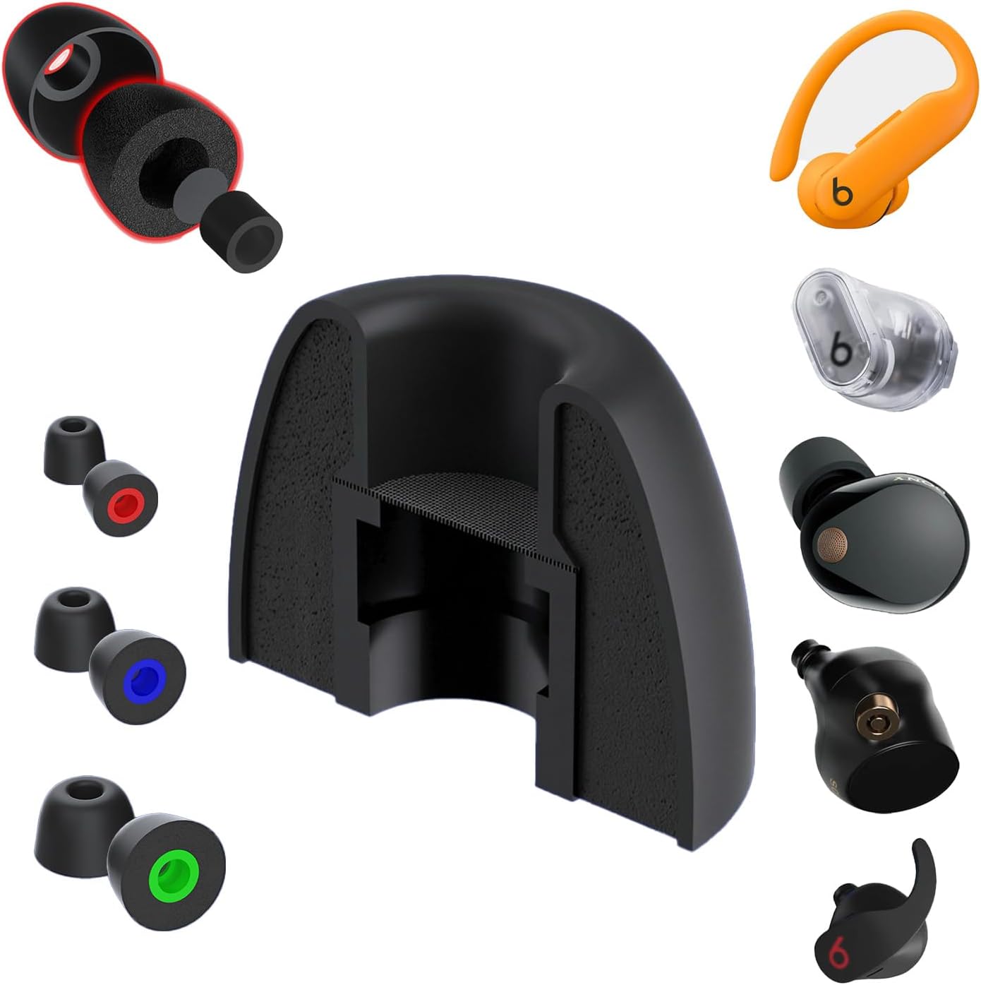 AirFoams Pro Memory Foam Lifetime Replacement Universal Ear Tips for Sony WF-1000XM6,5,4,3, Beats Fit Pro, Galaxy Buds2 Pro, Jabra & More - Anti Slip, All Day Comfort, Noise Cancelling (3 Pairs-S/M/L)