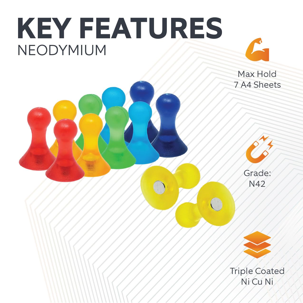 Outils Et Accessoires - Magnet Expert - Lot De 24 Aimants - Argenté