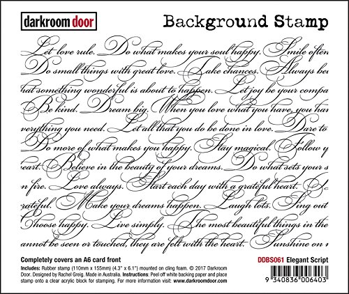 Darkroom Door DDBS061 Elegant Script Background Cling Stamp, 4"X6" - Thumbnail 2