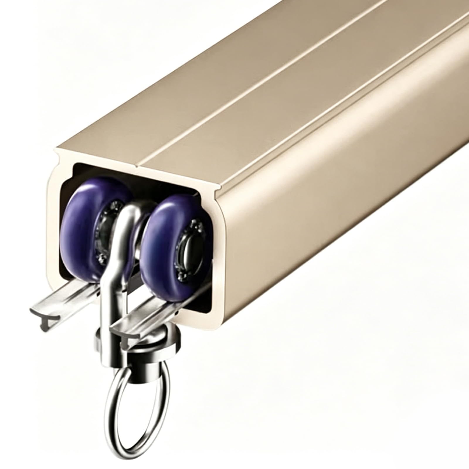 Rail de rideau de plafond en aluminium avec glissières silencieuses pour séparateur