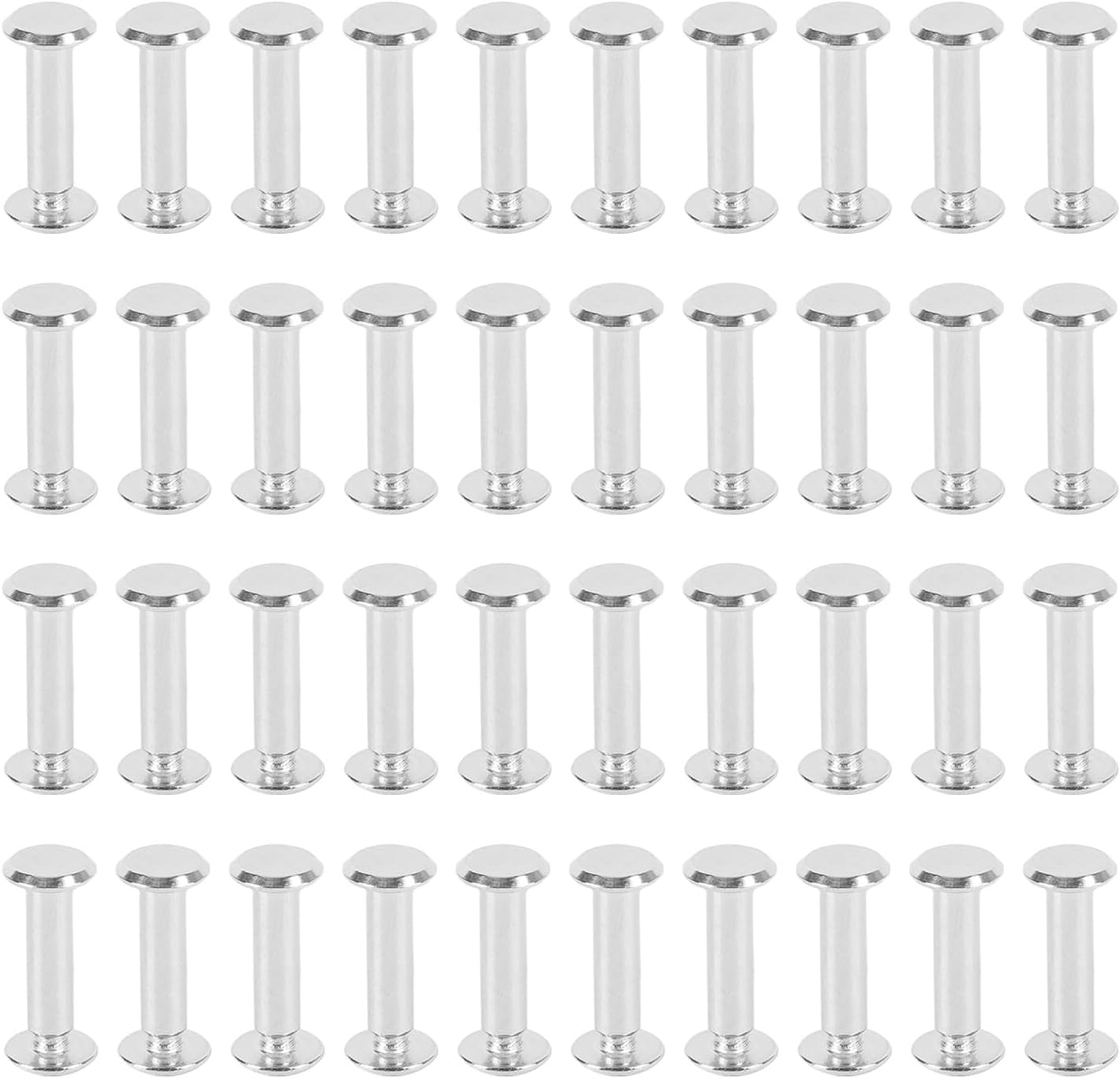 Yosoo Stainless Steel Chicago Screw Set 40 Sets M4 Screw Rivet for Versatile Binding and Decorative Tasks