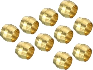 PATIKIL 6mm Tube OD Brass Compression Sleeves Ferrules 60Pcs Brass Ferrule Fittings Brass Compression Fitting Assortment Kit