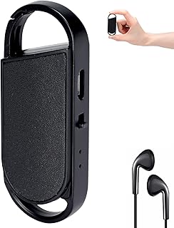 Podazz 16 GB Dictaphone Voice Recorder, Playback Mini Digital Voice Recorder Device, Audio Recorder for Lecture Interview Meeting（Black）