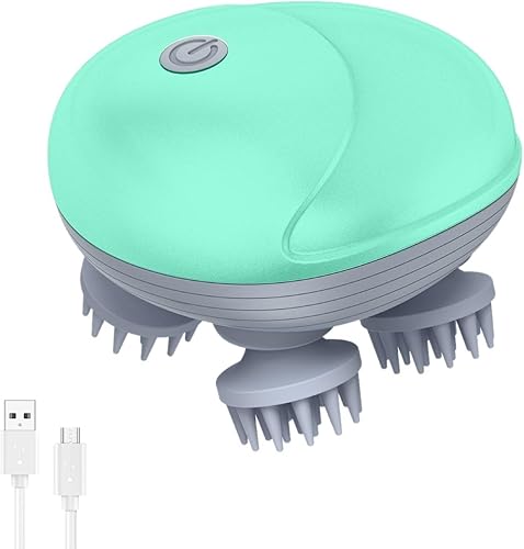 ORIA Masajeador eléctrico para mascotas, masaje de mano para perros y gatos, cepillo de baño impermeable para mascotas, masajeador eléctrico de