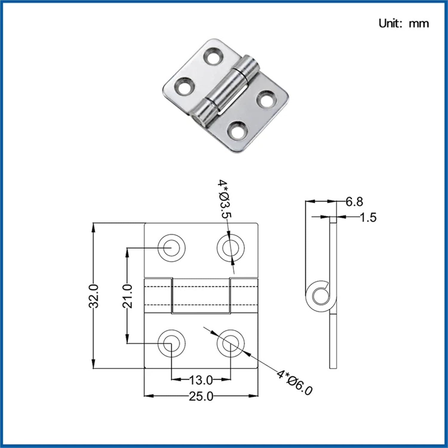 Damping Axis Positioning Hinge Can Freely Stop Twisting Made of 304 Stainless Steel 1Pcs(0.7N.m)