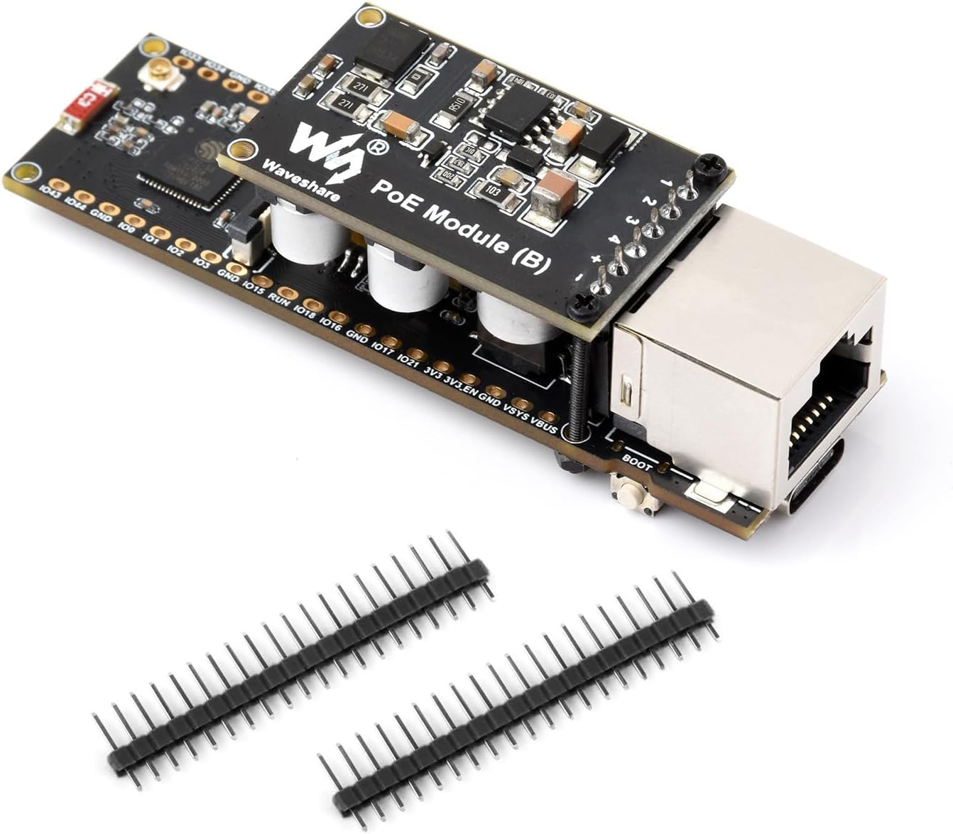KLAYERS ESP32-S3R8 Ethernet Development Board with Wi-Fi, Bluetooth, PoE Power, Camera Interface for OV2640/OV5640, Pico-Compatible, Ideal for IoT, Image Capture, Smart Home & AI Projects