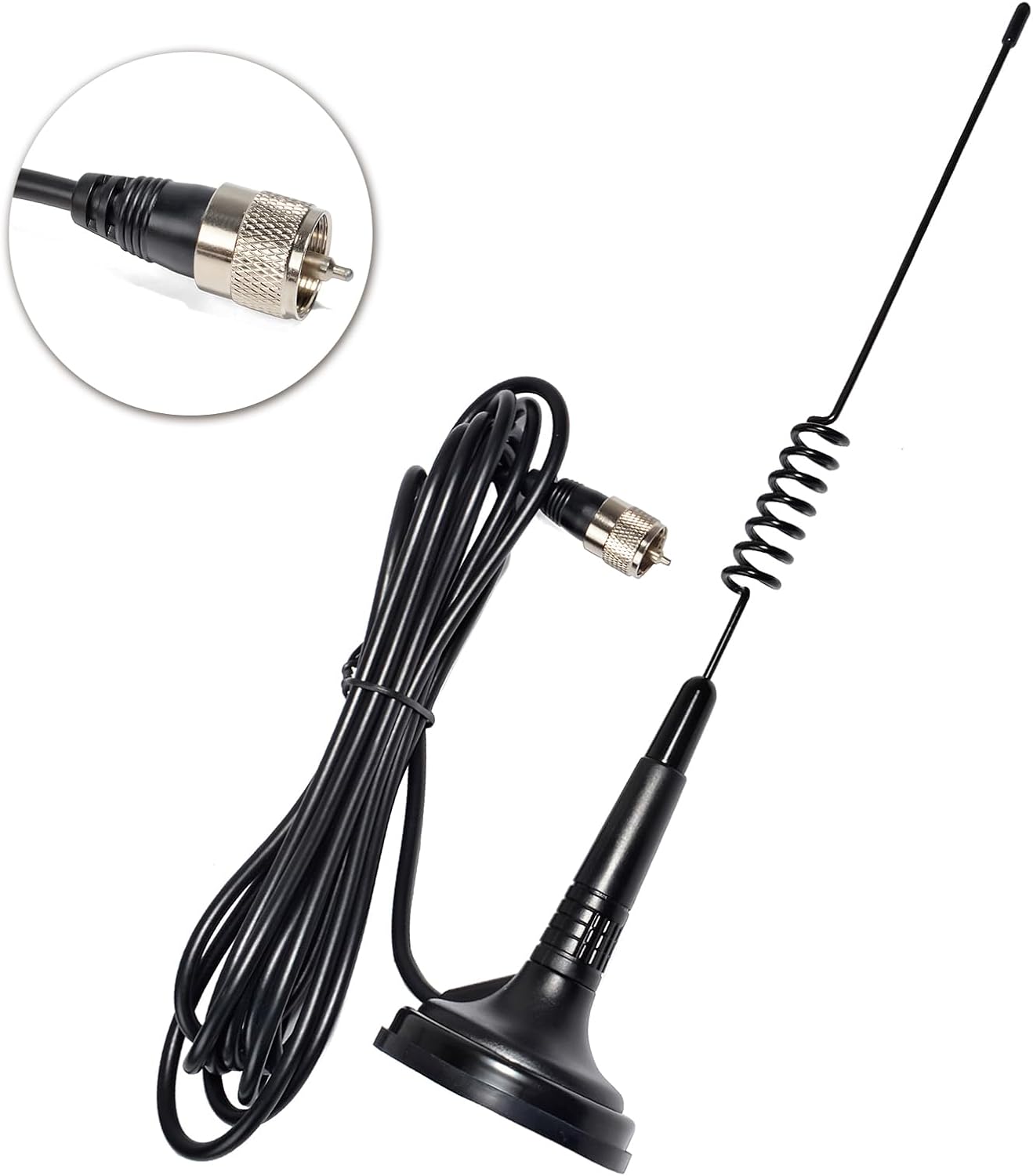 27MHz Magnetic Mount CB Antenna W/PL259 Connector,for Cobra Midland Uniden Radioddity President Truck Vehicle Car Mobile CB Radio