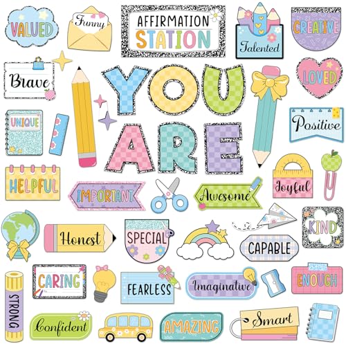 Weekgrat 45pcs Composition Affirmation Station Bulletin Board Class Decor
