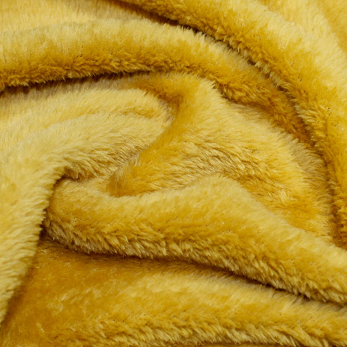 Supersoft Coral Fleece Fabric Material - Ochre, 1Mtr 100cm x 150cm