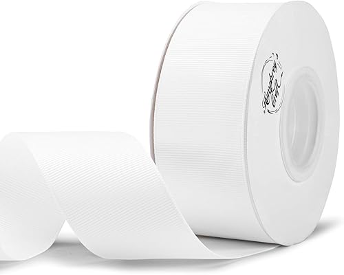 Humphrey's Craft 1-12 Inch White Grosgrain Ribbon - 25 Yards Variety of Color and Size for Crafts DIY Gift Wrapping Making Hair Bows Decoration