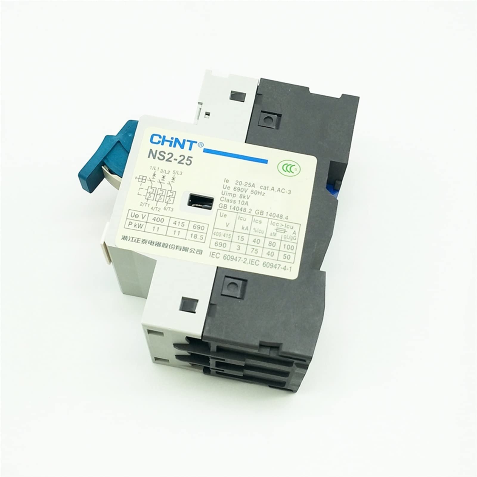 NS2-25/AE11 mit Hilfskontakt 0,63~~25A Manueller Motorstarter Motorschutzschalter Starter-Leistungsschalter(9-14A)