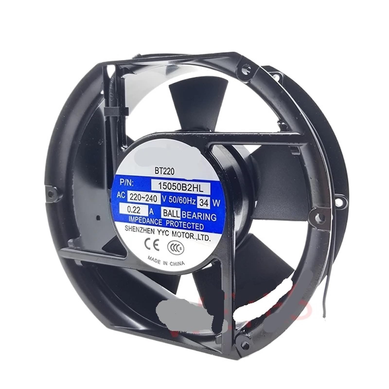 Raffreddatore for ventola di raffreddamento assiale AC 15050B2HL 15050B1HL 110 V AC 220 V-240 V 0,22/0,21 A 34 W 2800 giri/min 172 * 150 * 50 mm 2 fili(15050B1HL 110V)