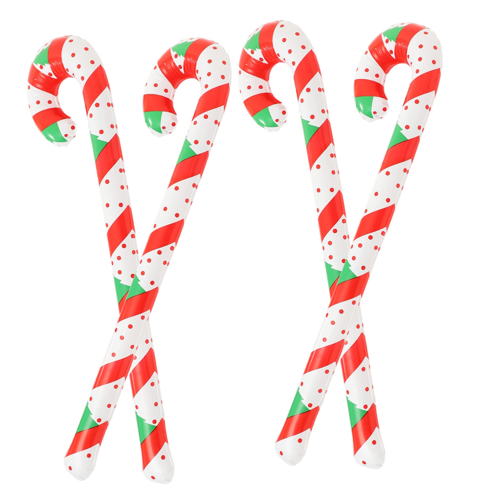 YARNOW 4 Pièces Ballons Bonbons Forme de Bâtons de Noël Colorés Décorations Gonflables de Noël Accessoires de Fête
