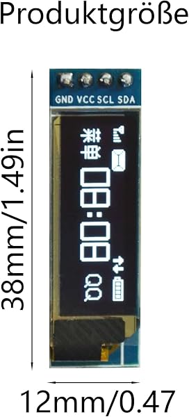 GERUI Set of 3 0.91 Inch OLED LCD Display Module Mini IIC 128×32 LCD Display Device, Compatible with Arduino and Other Microcontrollers, 3.3V-5V - 2