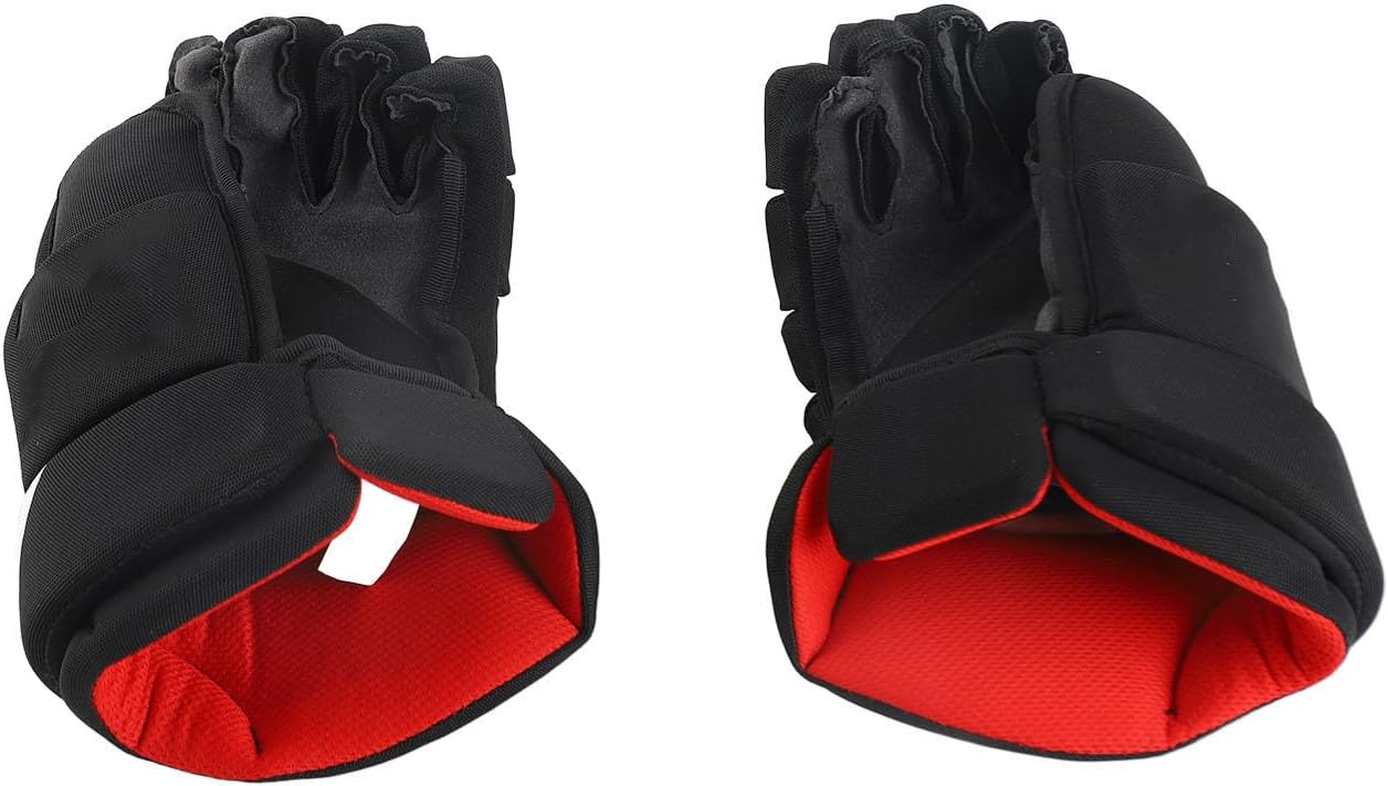 Hocky Player Bendable Finger Protective Gloves, Durably Nylon Microfiber Material, Breathable Mesh, Extra Padding for Maximum, Ideal for Hockey Floorball Roller Hockey