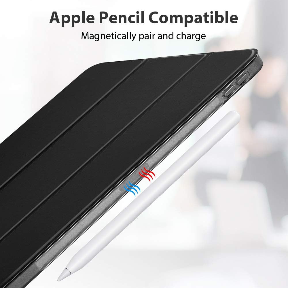 ESR for iPad Pro 11 Case 2020 & 2018, Rebound Slim Smart Case with Auto Sleep/Wake [Viewing/Typing Stand Mode] [Flexible TPU Back with Rubberized Cover] - Black