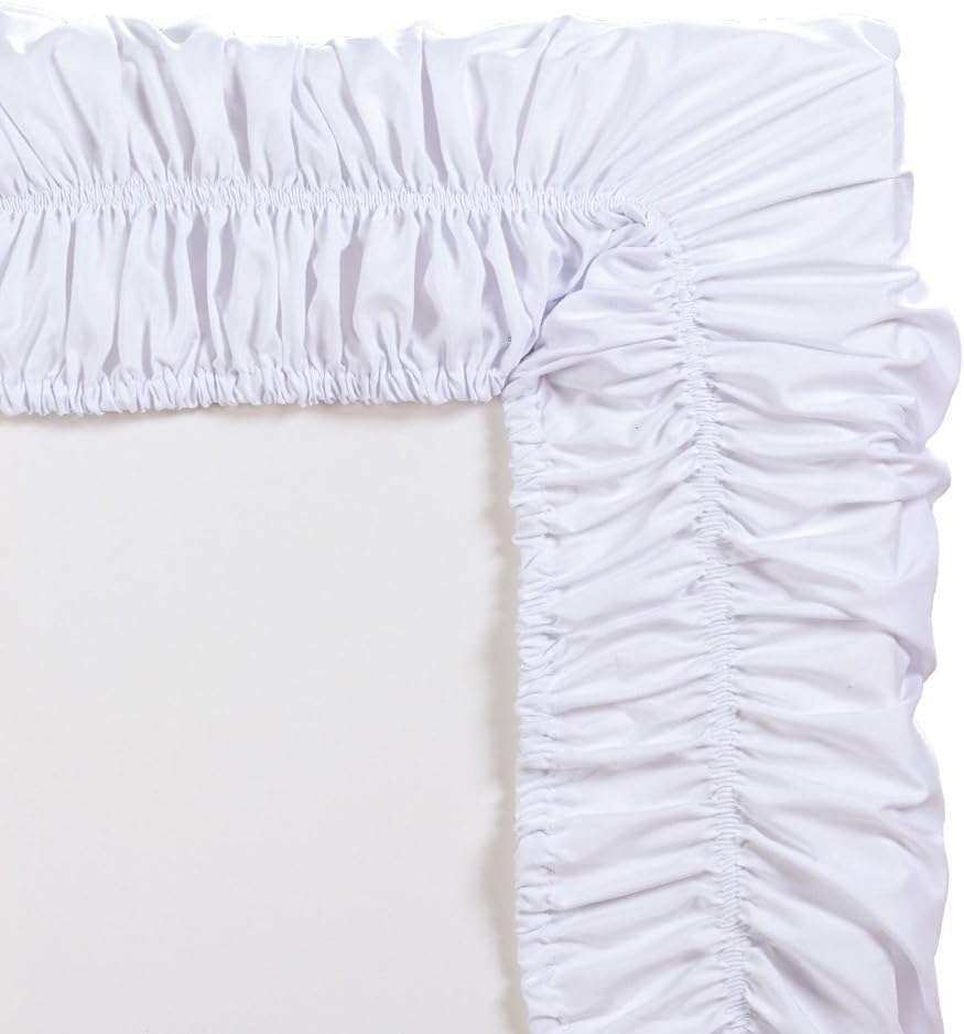 Linen Plus Elastic Bed Skirt 17" Drop Easy On/Easy Off Dust Ruffled Solid New (White, Twin-Full)
