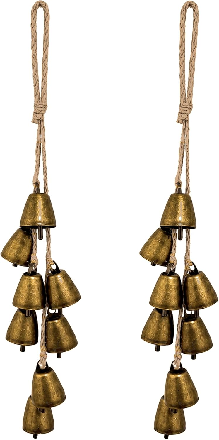 Witch Bells for Door Knob Protection, Halloween Brass Chime