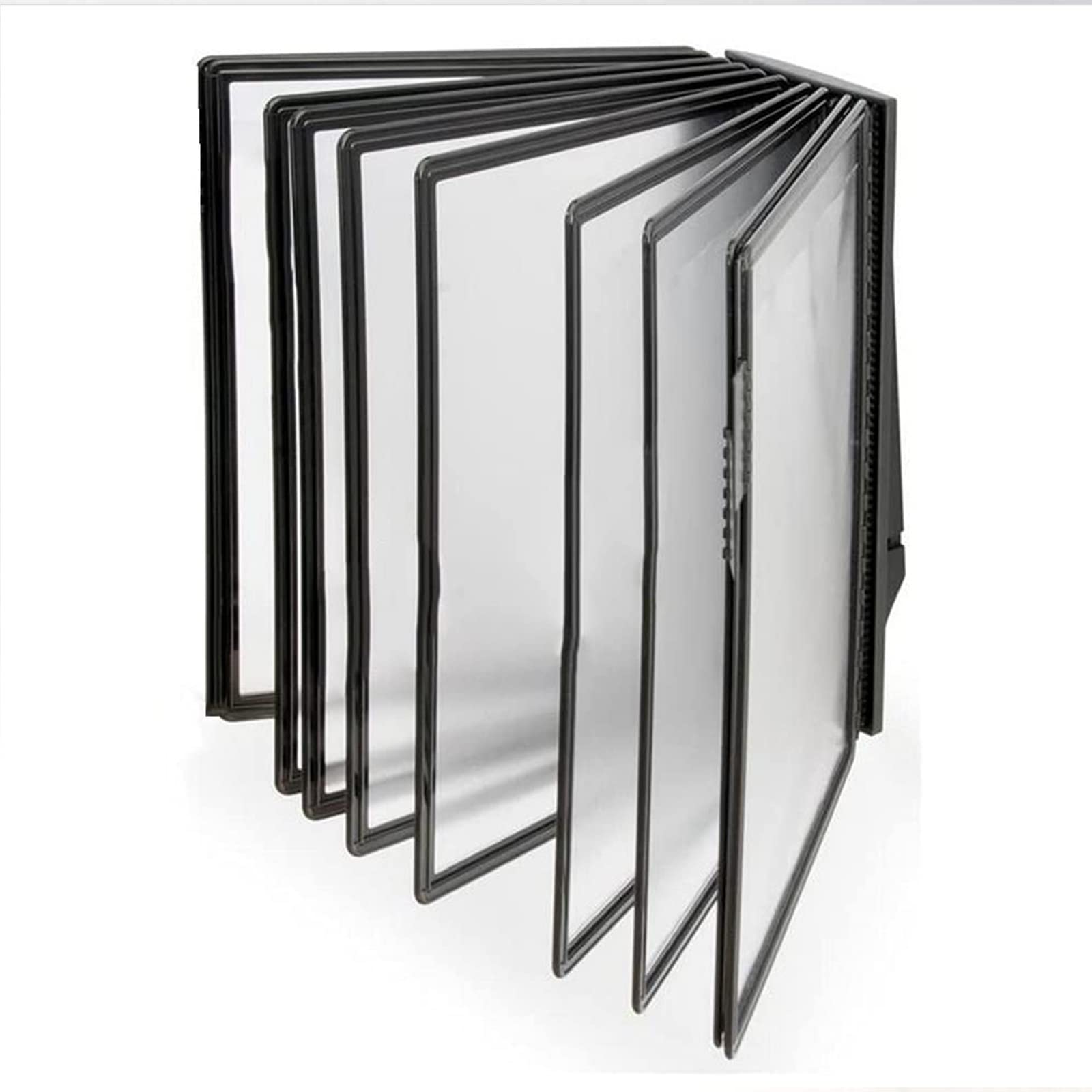 MYUYEE Wall Mount Reference And Display System - Wall Mount Catalog Display Rack, Desktop Flip Display Folder, A4 Desk Reference Organizer, 10 Double-Sided Display Pockets