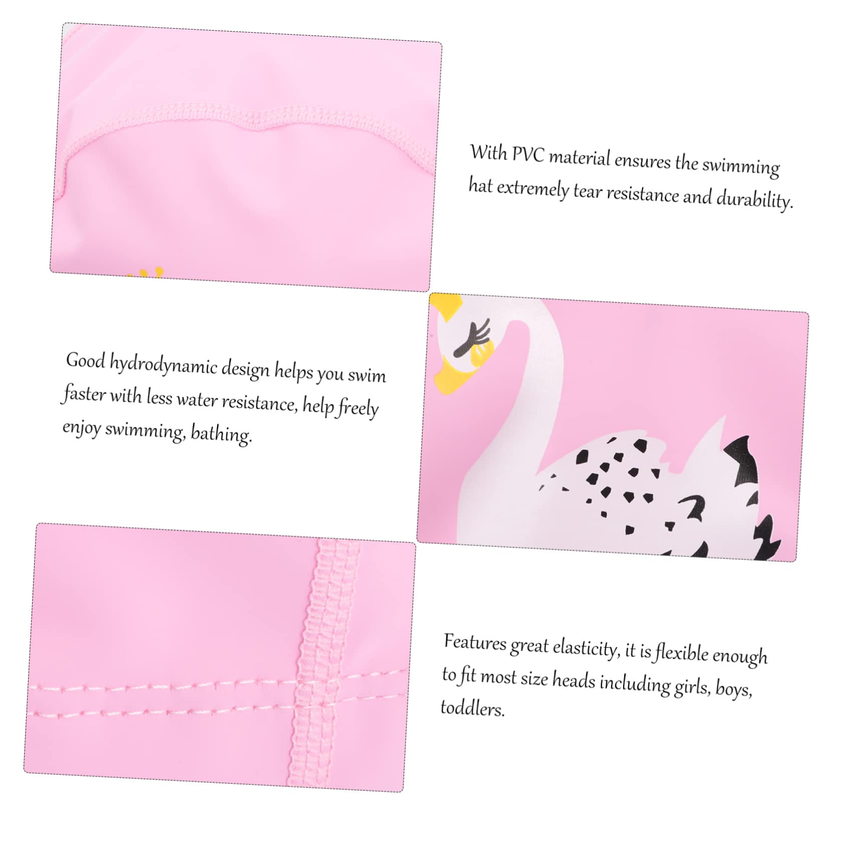 BESPORTBLE Gorro de baño para niños Sombrero de baño para niños Gorra de baño Gorro Natacion niño Tapones Natacion Gorro de natación con protección para los oídos Rosa