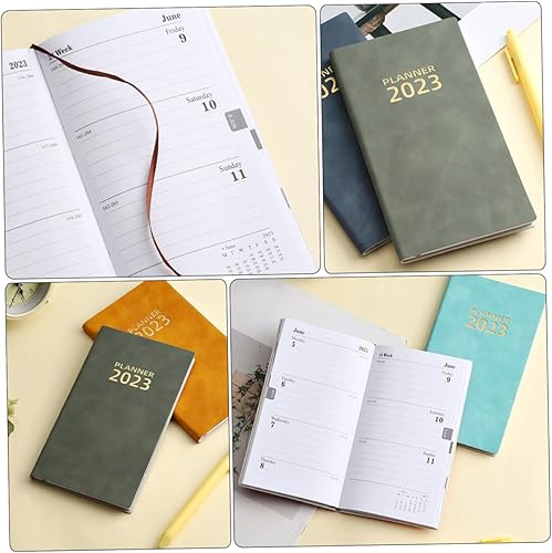 Miniatura 7 de HOMSFOU Agenda 2023, 3 unidades, para hombres, estudiantes, agenda 2023, bloc de notas, cuaderno de viajero, cuaderno con fecha de tiempo, cuaderno