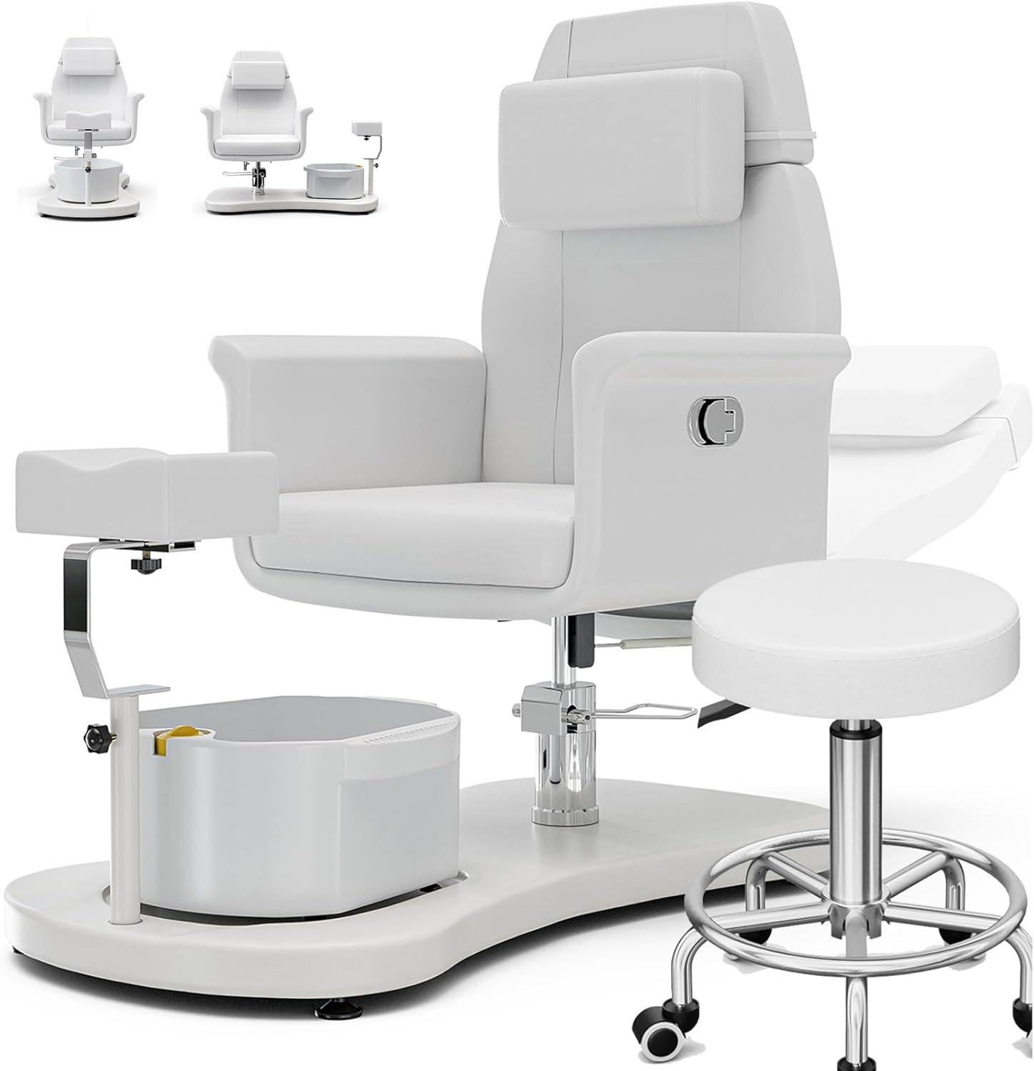 OKAKOPA Pedicure Station and Stool, 360 Swivel Pedicure