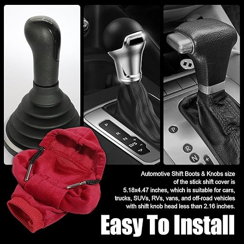 Miniatura 5 de 2 fundas para pomos de palanca de cambios de automóvil, funda para palanca de cambios de automóvil, funda con capucha para palanca de cambios de