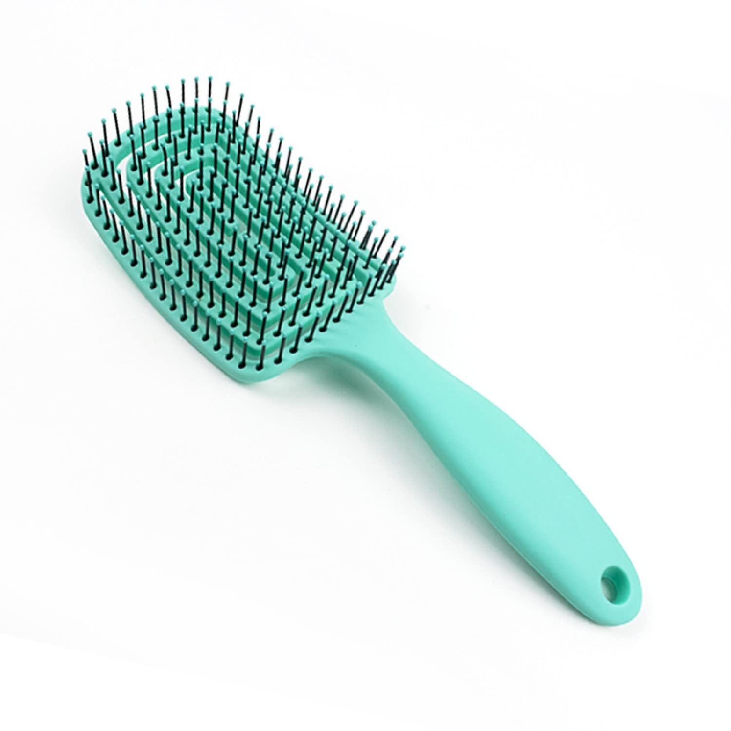 ARQIVO® Curved Vented Hair Brush – Professional Vented Paddle Brush for Faster Blow Drying & Detangling; Ideal for Wet, Dry, Curly, Thick, or Straight Hair (Green)