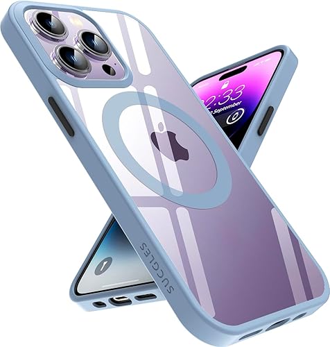 Nueva 2022 Funda para iPhone 14 Pro con Magsafe Imanes fuertes No amarillea Protección militar contra caídas Funda magnética transparente delgada