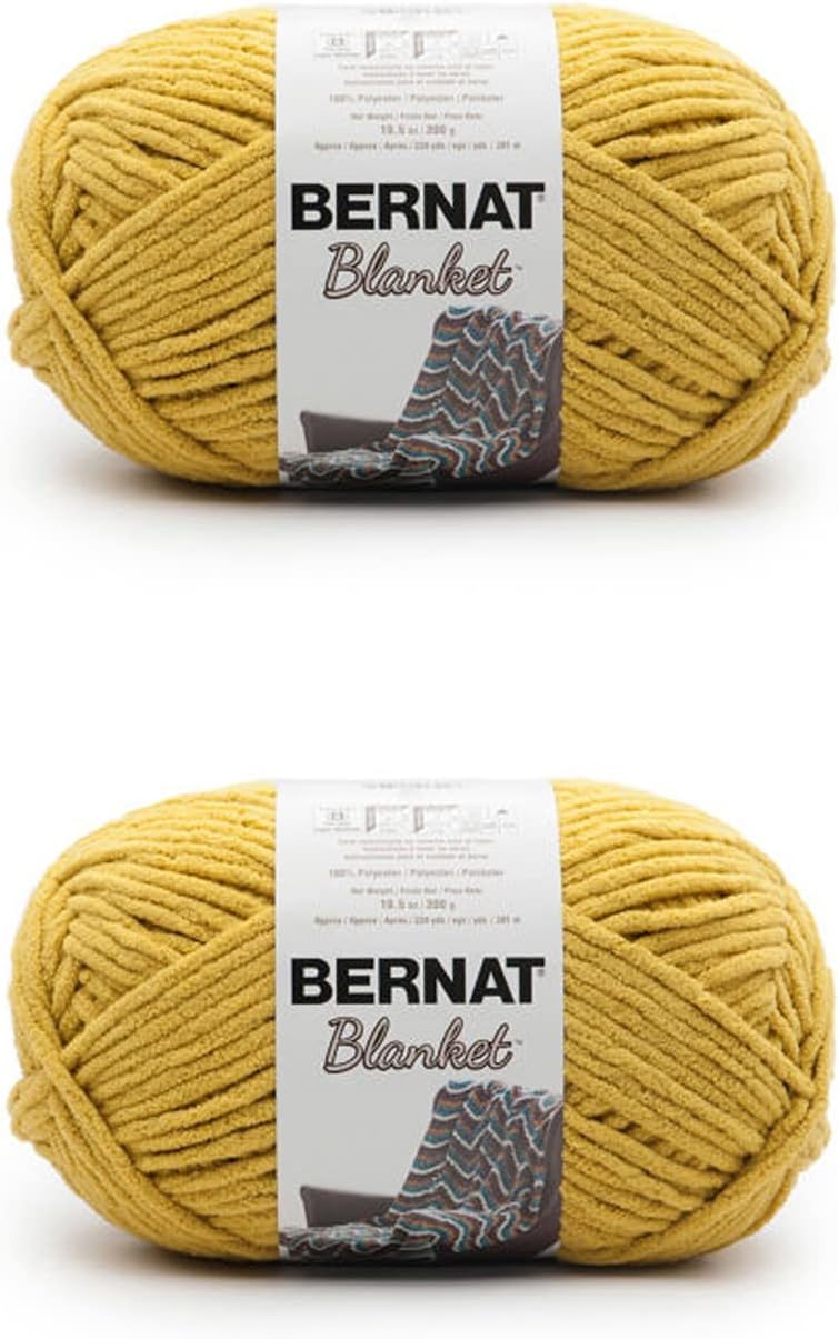 Bernat Blanket Moss Yarn - 2 Pack of 300g/10.5oz - Polyester - 6 Super Bulky - 220 Yards - Knitting/Crochet