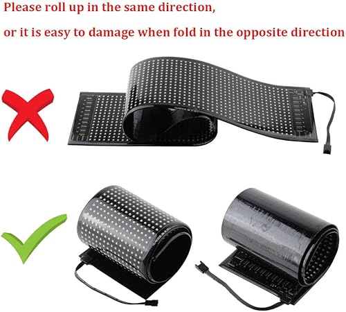 Miniatura 5 de Pantalla de letrero de automóvil Panel de píxeles flexible Panel de matriz LED DC5V 26.7 x 4.7 pulgadas, control inteligente de aplicación, panel