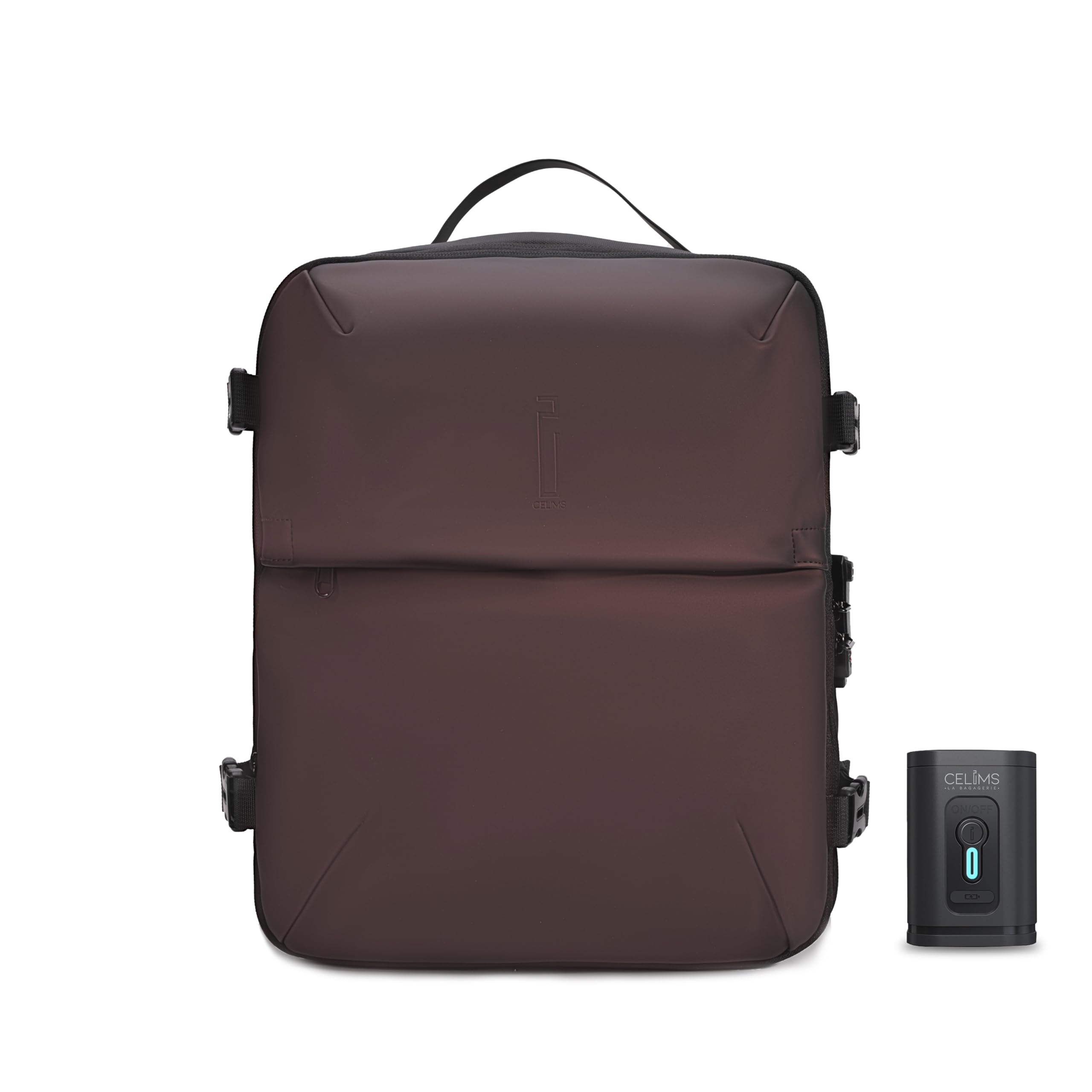CELIMS - Walizka kabinowa 40 x 30 x 20 cm do samolotów Ryanair, Transavia, Volotea, Easyjet + | z wózkiem, AirPlus by Cadenas TSA Vide | Bagaż kabinowy | Torba samolotowa na laptopa, Bordeaux