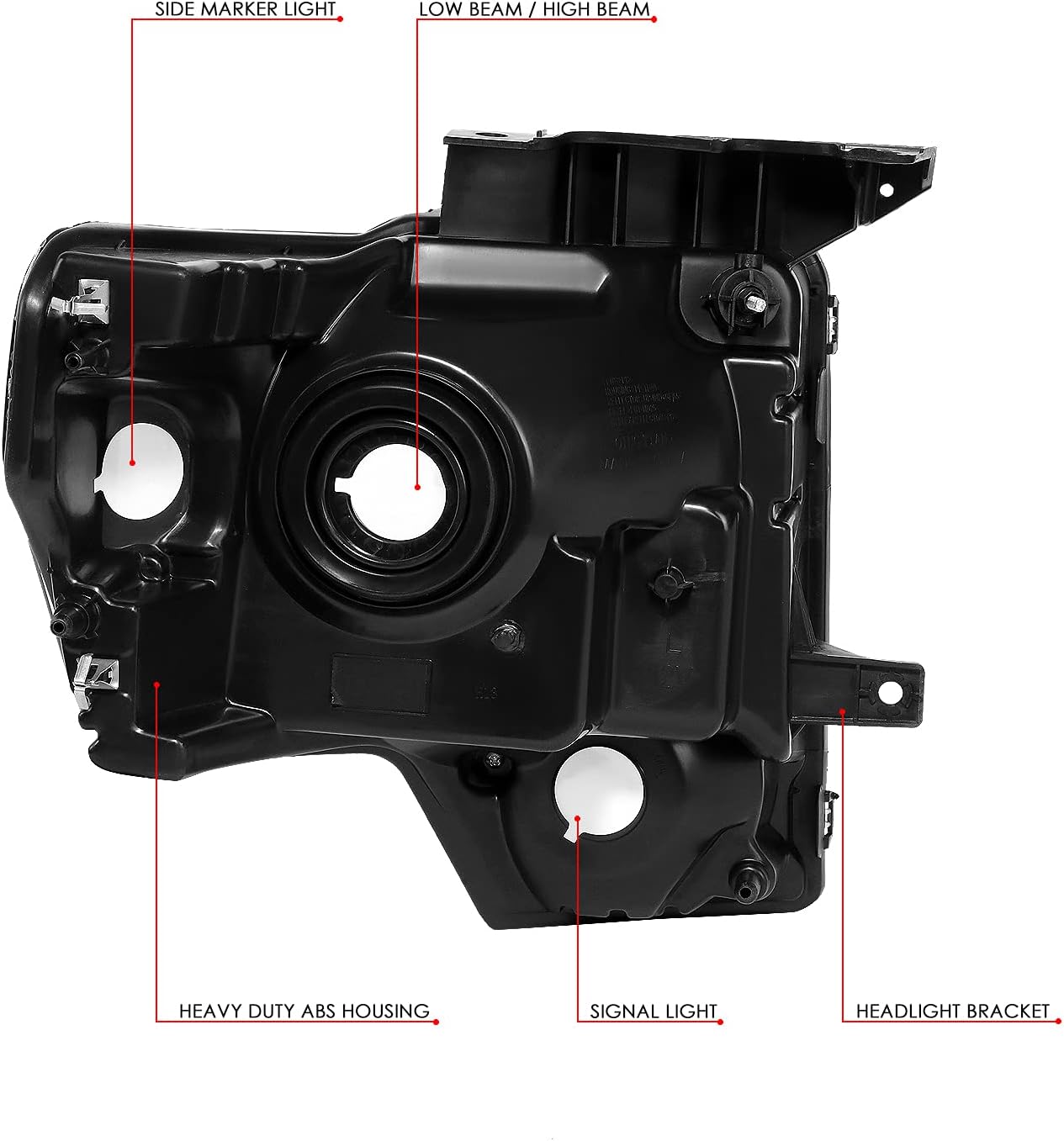 DNA MOTORING HL-OH-F1509-CH-AM Chrome Amber Headlights Replacement Compatible with 09-14 F-150