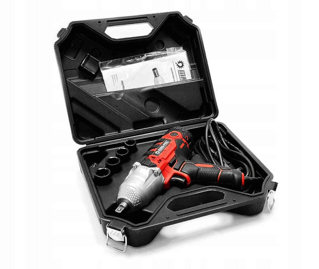 Elektryczna wkrętarka udarowa 1/2" 720NM z nasadkami i kluczem 3600 obr./min