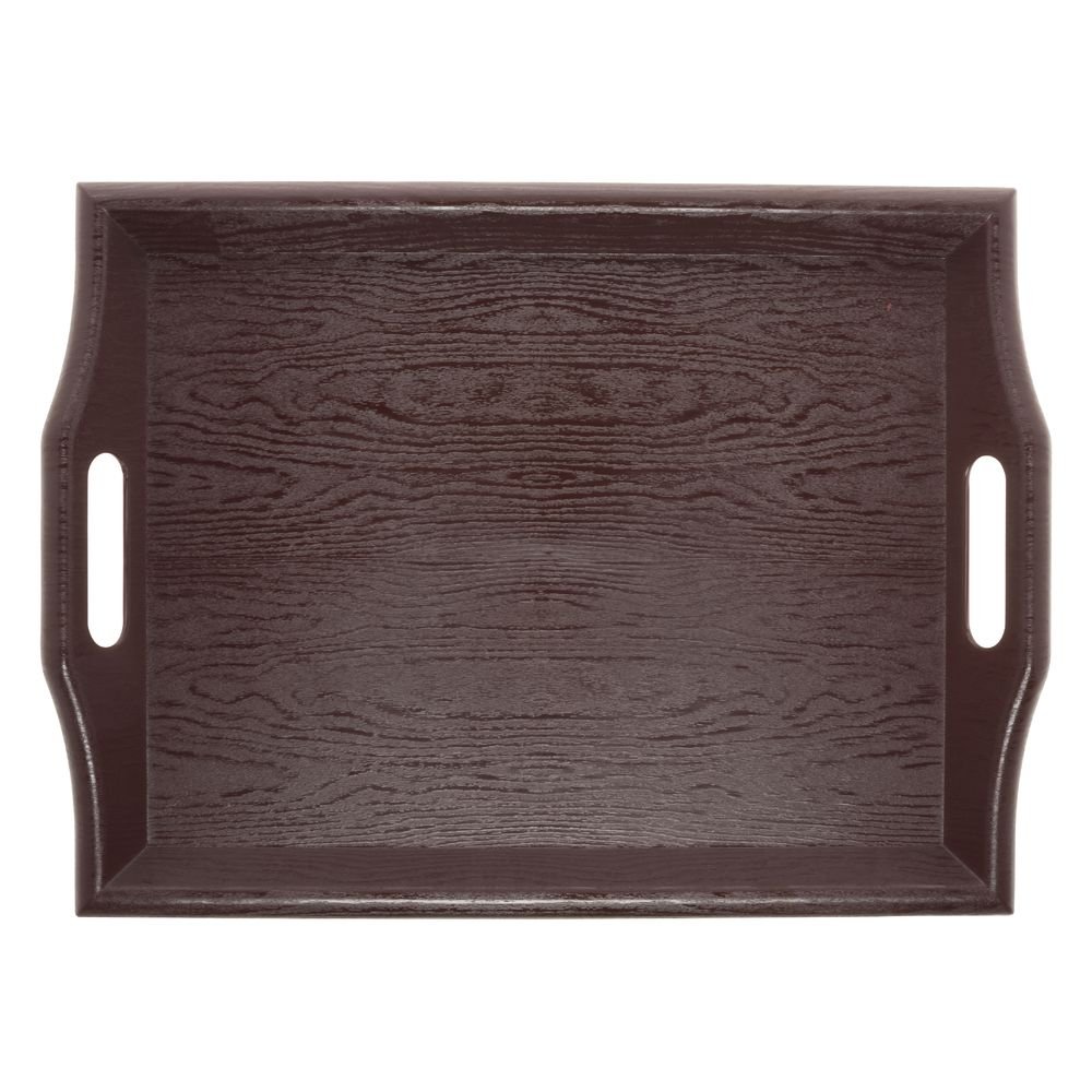 G.E.T. Mahogany SAN Plastic Serving Tray with Handles - 18" L x 14" W by G E T ENTERPRISES LLC – Plastic, Mahogany, Model RST-1815-M