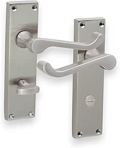 Infinity Decor Pair of Satin Nickel Victorian Scroll Lever Door Handle ...