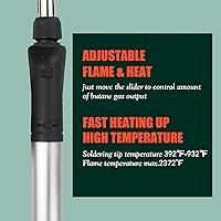 Vista 5 de FROGBRO Kit de soldador de butano con temperatura de llama ajustable de encendido automático máximo 2372 ℉, pistola de calor de soldadura