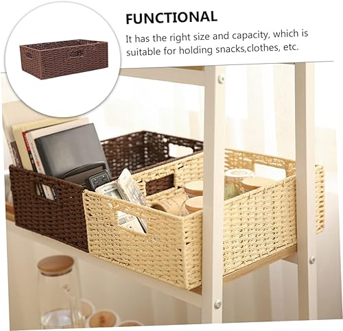 Miniatura 7 de STOBAZA Cestas de ratán elegantes cajas de almacenamiento multiusos para lavandería Productos de belleza Organización del hogar