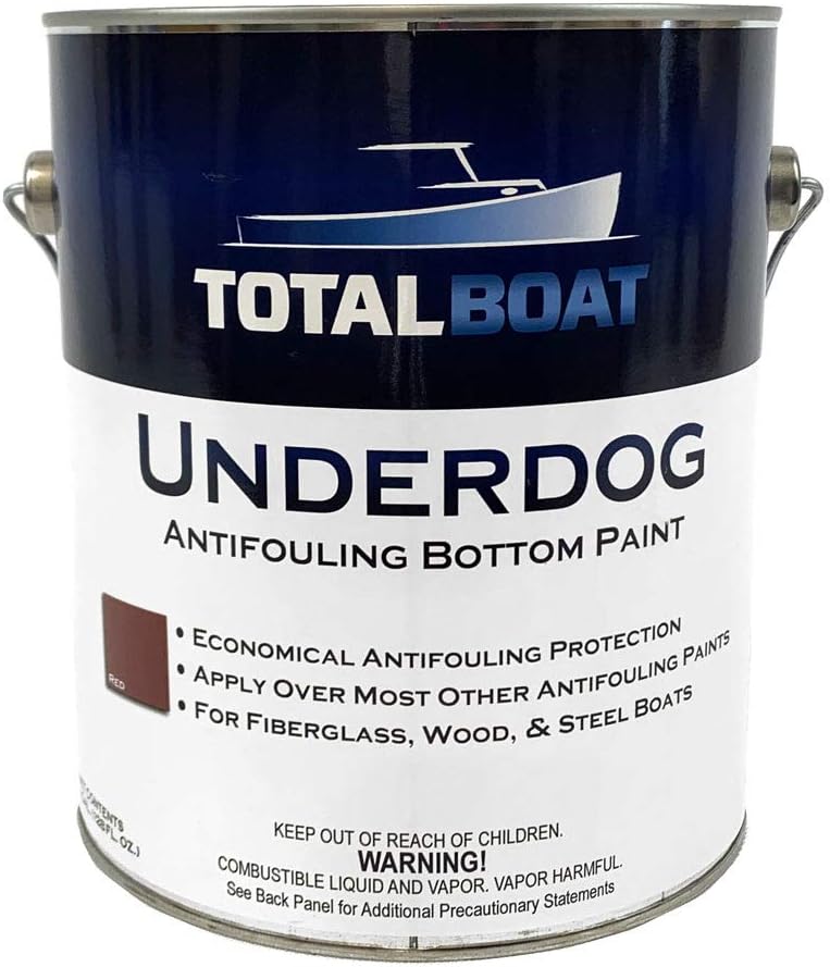 TotalBoat Underdog Marine Antifouling Bottom Paint for Fiberglass, Wood and Steel Boats (Red, Gallon)