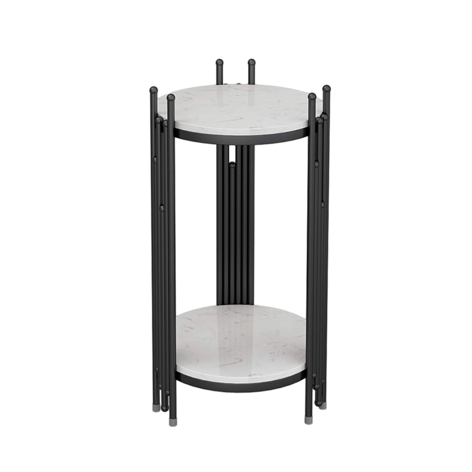 WFFSimple Marble Flower Stand, Side Table, Home Sofa, Bedside Table, Living Room Creative Table Cabinet(Size:3250cm,Color:Black)