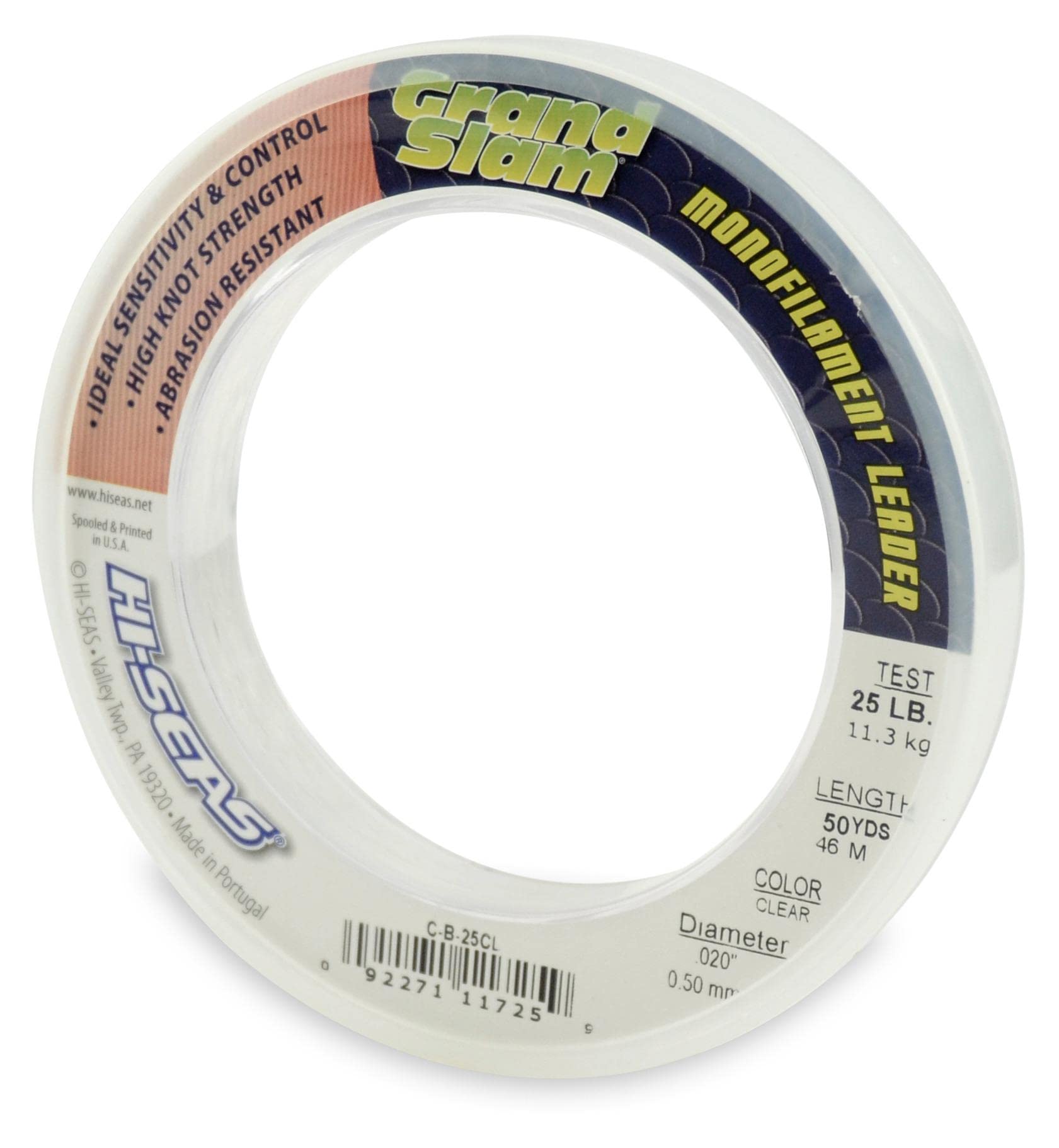 HI-SEAS Grand Slam Monofilament Fishing Leader - Superior Strong Clear Black, for Freshwater &amp; Saltwater Big Game Bottom Fishing, Trolling